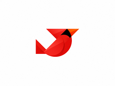 Cardinal logo bird cardinal geometry gradients logo mark