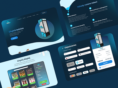 Smart Fridge blue branding design fridge landing ui ux web