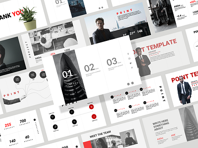 Point-Business-template black business design powerpoint powerpoint template ppt presentation templates red shot slide template ui