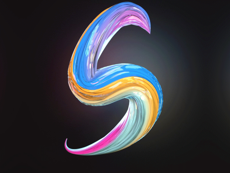 S Stroke Liquid Letter 3D Animation 3d 3d animation colorful dynamic letter liquid animation loop material modeling morphing motion procedural stroke