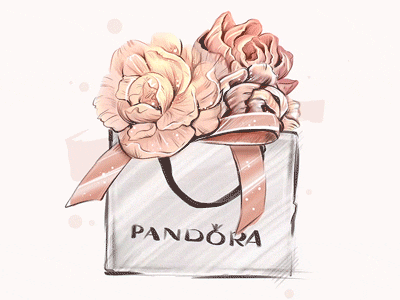 Flower Bag Pandora Animation Sticker animation bag brand draw flower flower illustration illustration ipad motion pandora procreate rose gold sticker
