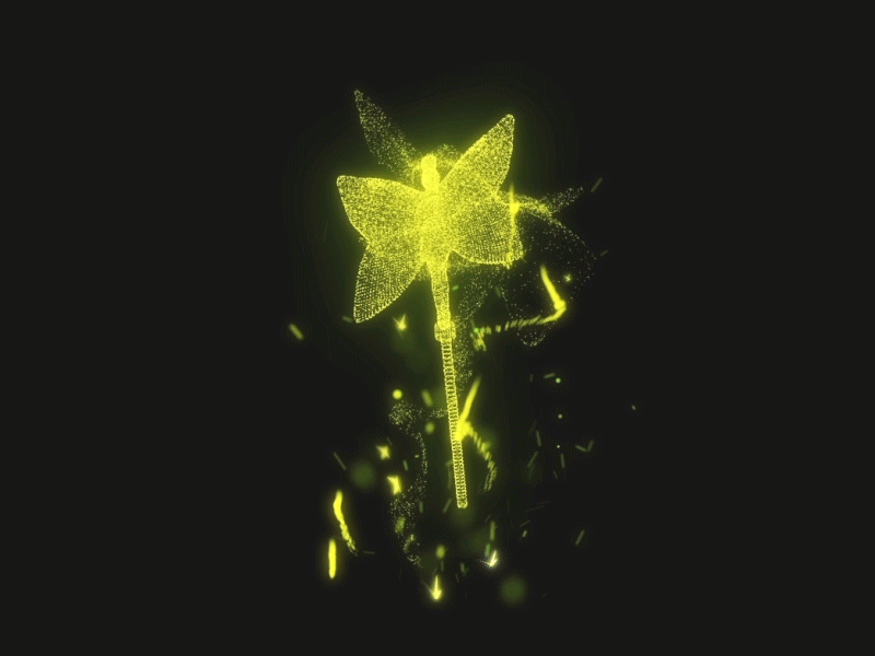 Fairy wand 3d after effect butterfly fantasy green magic motion particle stick trapcode