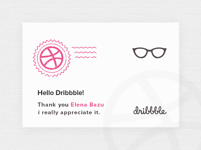 Hello dribbble! dirbbble first invitation letter shot thanks
