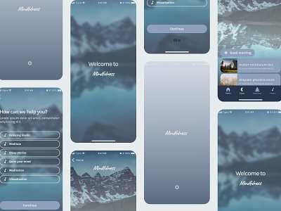 Meditation | App Design app app design blue figma health ios meditation mobile app product design splash ui design ux design welcome