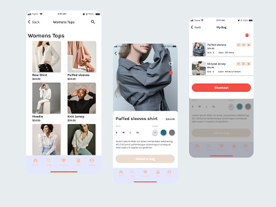 Fashion app | Mobile design app design bag screen categories screen e commerce fashion ios mobile app neutral pink product design product flow single product screen store ui