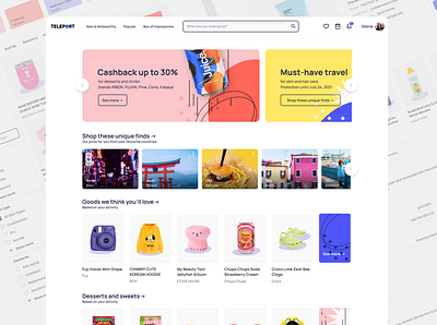 TELEPORT | Online Marketplace for Travellers design figma marketplace shopping ui user interface ux web design