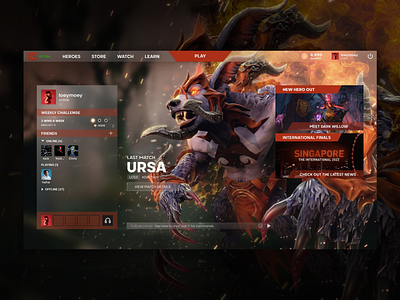 DOTA 2 Main Screen | Redesign Concept