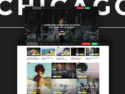Chicago Viral, Blog & Magazine Wordpress Theme black blog clean design magazine responsive ui ux viral webdesign white wordpress