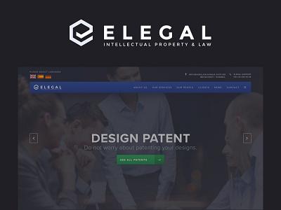Elegal - Advocacy & Patent Company Web & Mobile App black blue colour design desktop gradient landing logo minimal ui ux web design