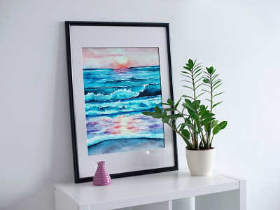 Watercolor arwork in a frame. art artwork illustration painting picture watercolor watercolor illustration