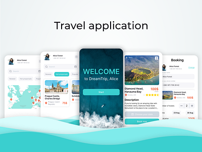 Travel app UX/UI design