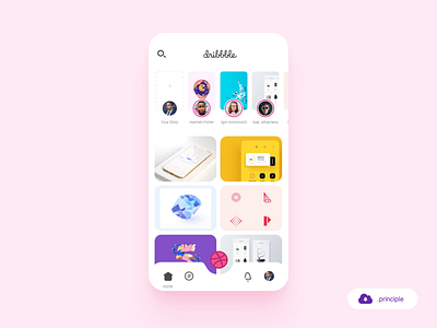 Dribbble Redesign - Seamless Journey clean dribbble feed freebie gallery interaction principle redesign story ui