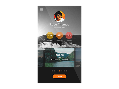 Profile Page for a Travel App