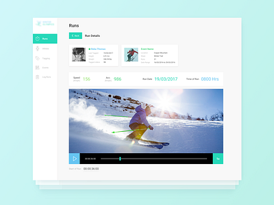 Winter Sport Performance Tracker dashboard design flat interface performance product sketch sport ui user ux web