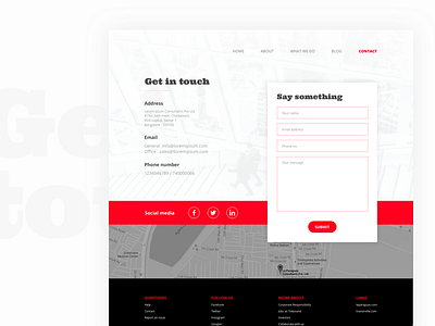 Contact us page address comment contact design get in touch ui ux visual design