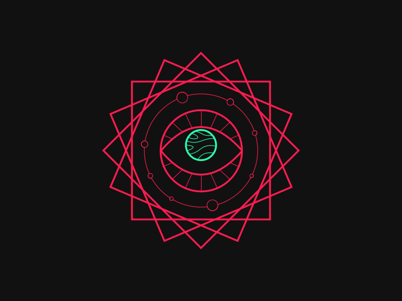 Saura Mandala circles elements eye geometry gif illustration mandala planets solar square sun system
