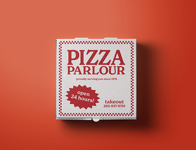 Pizza Parlour branding design illustration logo package design