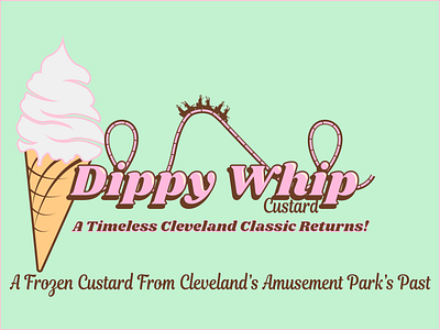 Brand Identity for Dippy Whip Custard - Ice Cream Shop branding design graphic design ice cream illustration logo typography vector