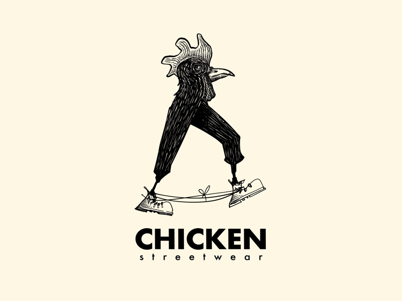 Chicken streetwear illustrated logo footwear chicken streetwear boots laces digital ink ink logo inked sneakerheads sneakers footwear logo illustration illustrated logo ink logo logo design character logo chicken logo
