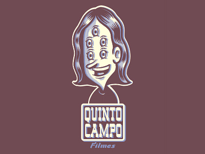 Quinto Campo Filmes campo character design filmes logo quinto video vintage