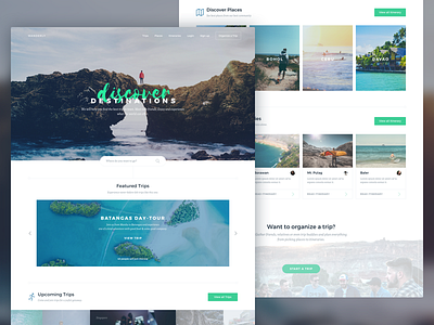 Wanderly | DIY Travel Website landing travel trips ui web design