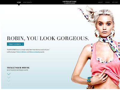 Vente-Privee US site design: Landing Page photoshop ux web design