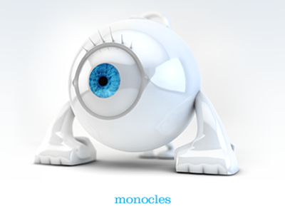 Monocles 3d logo mascot model render