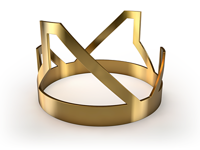 Gold Crown Triple X Pattern 3d illustration model photoshop render