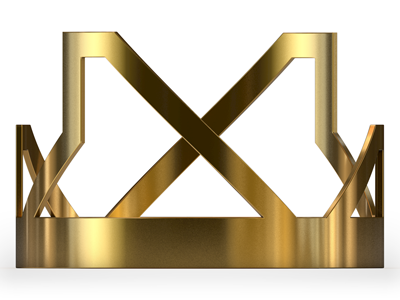 Gold Crown Triple X Pattern 3d illustration model photoshop render