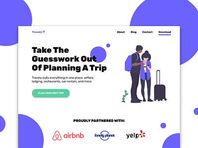 Daily UI 03 // Landing Page daily ui daily ui 003 flat geometric illustration landing page marketing purple rubik ui design uidesign