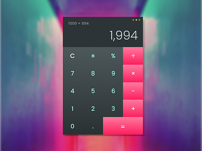 Daily UI 04 // Calculator bright calculator daily ui daily ui 004 dark dark ui pink ui design uidesign