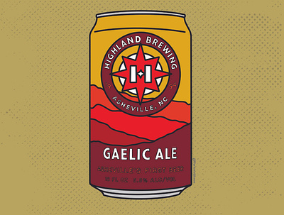 Gaelic Ale - Highland Brewing Beer asheville asheville beer asheville nc beer beer art beer can craft beer craft brewery design graphic illustration north carolina north carolina beer procreate