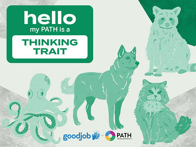 PATH Thinking Trait Illustrations 16 personalities animals branding design enneagram graphic illustration job match path assessment personality test procreate