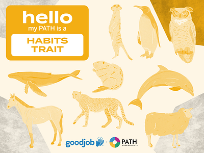 PATH Habits Trait Illustrations 16 personalities animals branding design enneagram graphic illustration job match path assessment personality test procreate