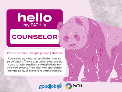 PATH - Counselor Panda Bear 16 personalities animal approach branding design enneagram graphic illustration myers briggs panda panda bear path assessment procreate