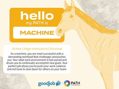 PATH - Machine Horse 16 personalities branding design enneagram good job graphic habits horse illustration machine path path assessment personality test procreate