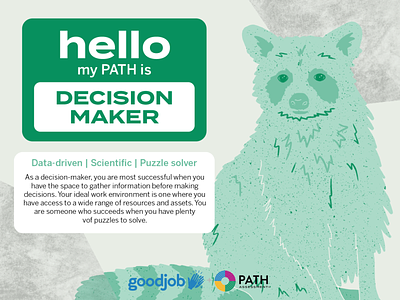 PATH - Decision Maker Raccoon 16 personalities branding decision maker design enneagram good job graphic illustration path assessment personality test procreate raccoon thinking