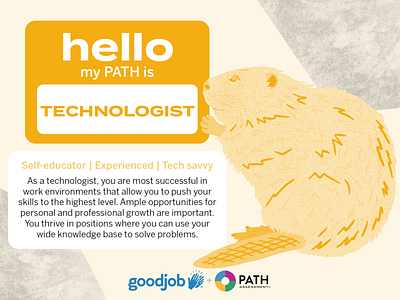 PATH - Technologist Beaver 16 personalities beaver branding design enneagram graphic habits illustration path assessment personality test procreate technologist