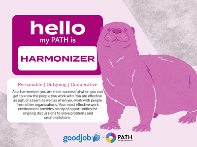 PATH - Harmonizer Otter 16 personalities approach branding design enneagram good job graphic harmonizer illustration otter path assessment personality test procreate