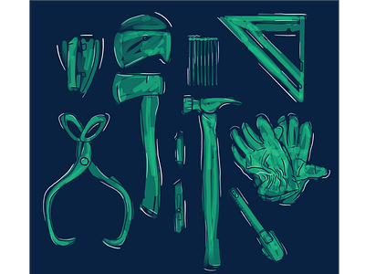 Sketchy Tools branding design graphic illustration procreate tools web website