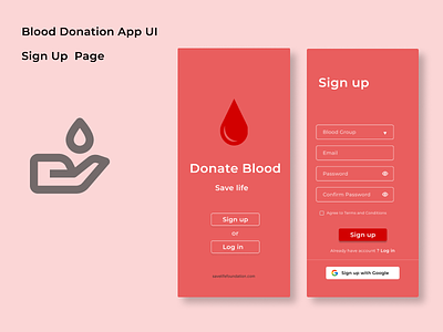 Blood Donation blood donation design homepage log in mobile ui design ux design
