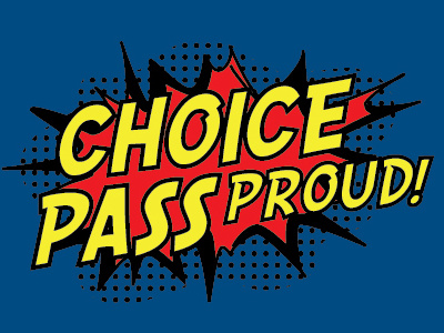 Choice Pass branding choice pass colorado comic book style crested butte identity kids program logo design ski pass