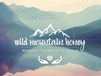 Wild Mountain Honey Logo branding design doula honey logo massage mountain nurturing therapist wild