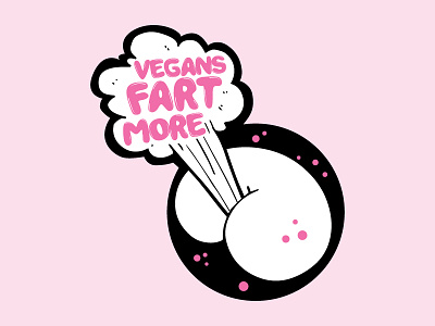 Vegans Fart More butt die cut fart humor market research sticker vegan