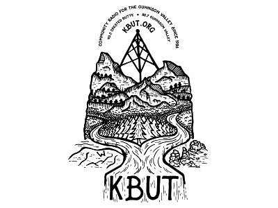 KBUT Illustration illustration local radio mountain river