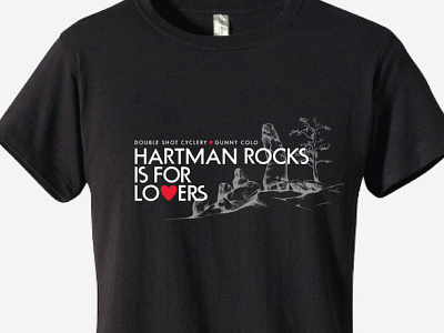 Hartman Rocks is for Lovers bike shop bikers colorado double shot for lovers gunnison hartman rocks illustration mountain bike rocks tshirt western