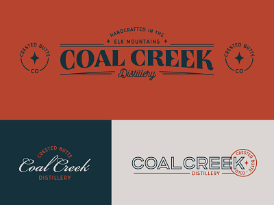 Coal Creek Distillery bourbon coal creek corn whiskey craft distillery elk mountains handcrafted logo stamp vodka whiskey