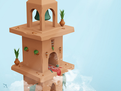 Dragon Towers Cropped 3d blender design illustration towers