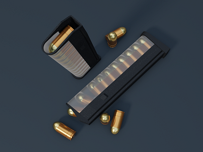 Glock Magazine 3d blender bullets design glock gun magazine weapon