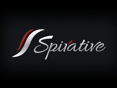 Spirative Logo Design black branding cursive design elegant logo red script silver